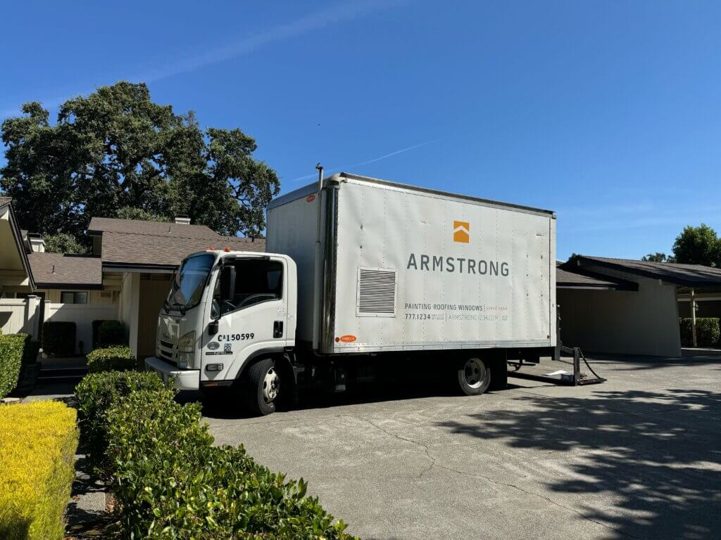Armstrong Foam Roofing panel truck in Napa California
