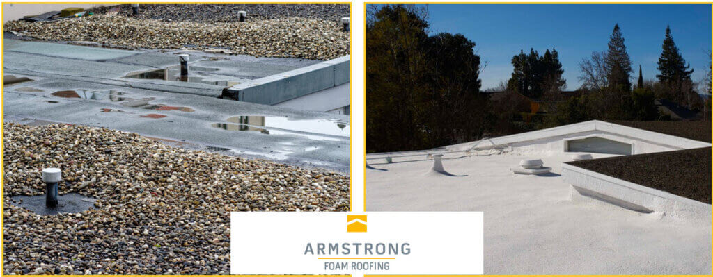 Comparison of a tar and gravel BUR roofing system with Armstrong's foam roofing system