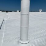 Camino Storage facility in Santa Clara showing the freshly coated white spray foam roof gleaming under the California sun