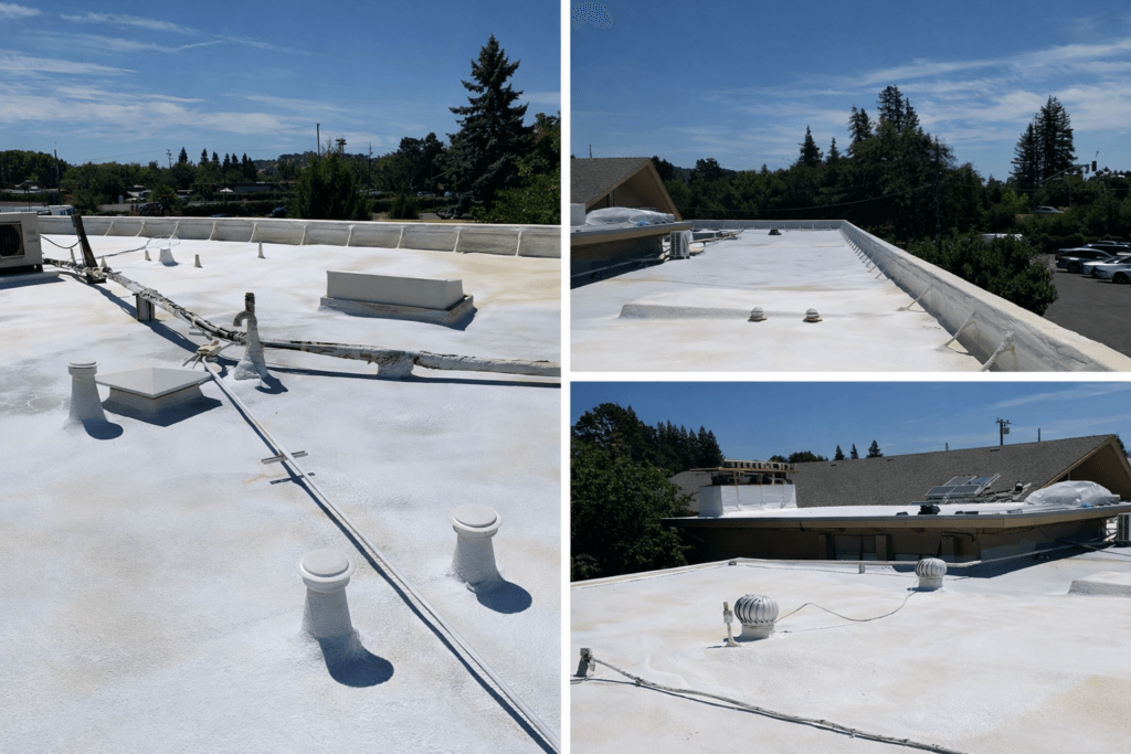 commercial spray foam roof for Cross Church in Napa CA