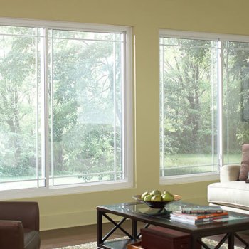 Armstrong Windows - sitting room with double white vinyl replacement window