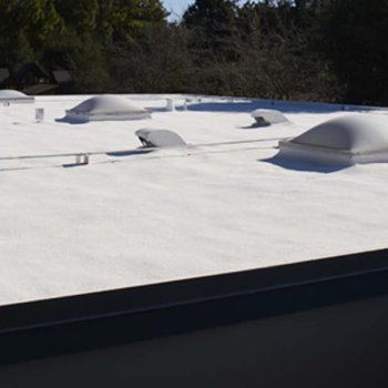Armstrong Foam Roofing - spf flat roof with skylights - Eichler foam roofing